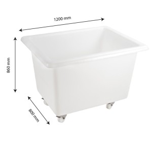 Bac grand volume 500 L - 2 roues fixes et 2 pivotantes avec freins