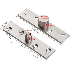 Lot de 2 charnières de porte pivotantes à 360° en acier inoxydable 100 mm x 23,7 mm