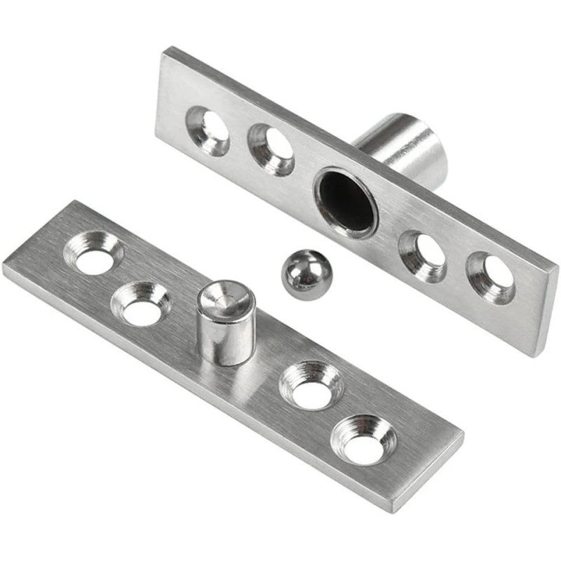 Lot de 2 charnières de porte pivotantes à 360° en acier inoxydable 100 mm x 23,7 mm Lot de 2 charnières de porte pivotantes à 360° en acier inoxydable 100 mm x 23,7 mm