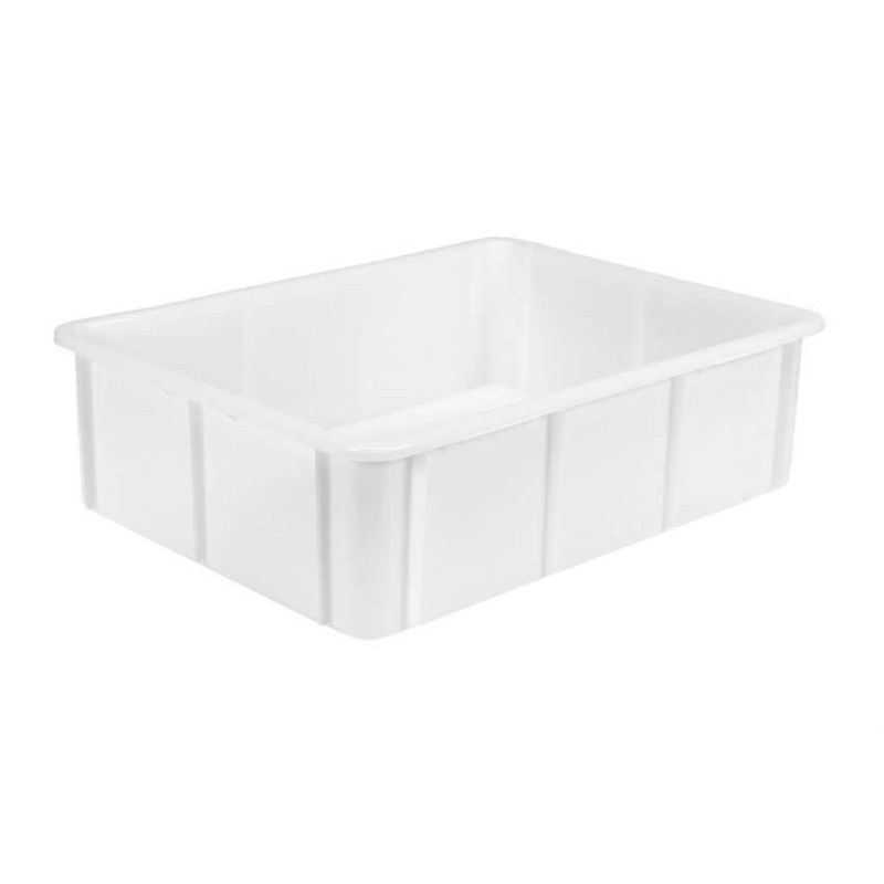Bac de transport empilable 80l - 800x600x220mm - coins arrondis - blanc