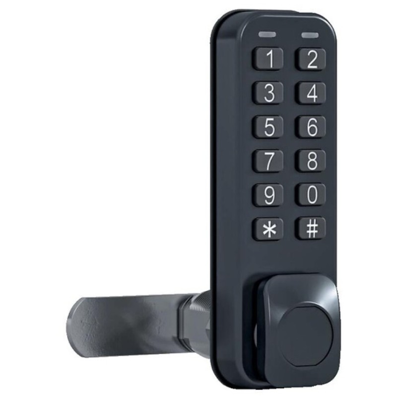 Verrou électronique à code pour casiers E10 Mini - zamak finition noir vertical