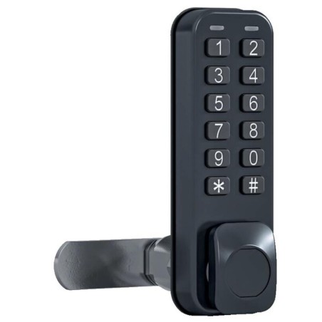 Verrou électronique à code pour casiers E10 Mini - zamak finition noir vertical