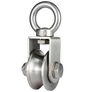 Poulie de renvoi 500 kg en inox 304 avec 2 roulements à billes