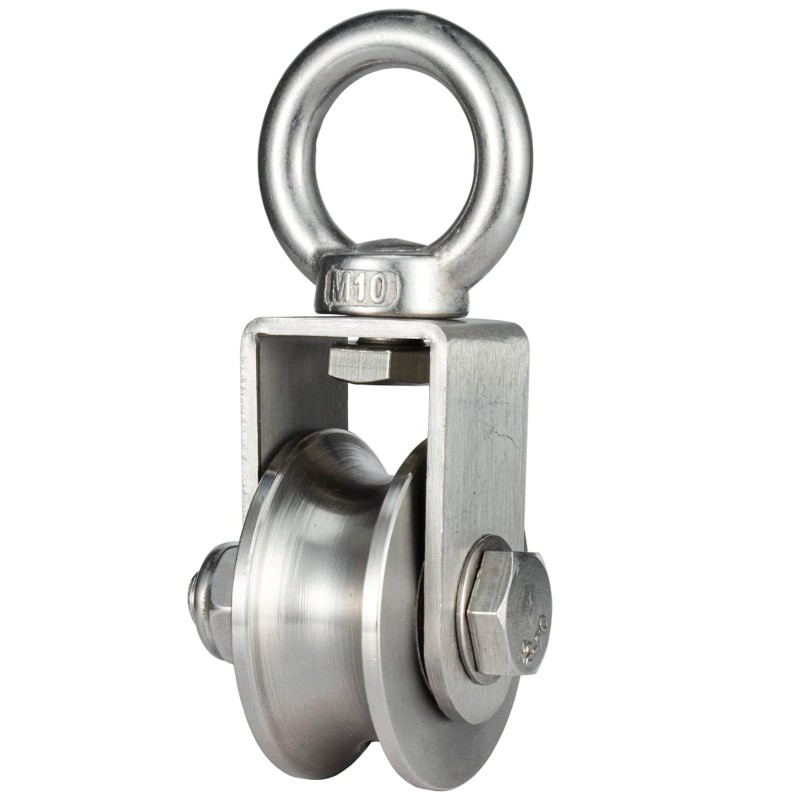 Poulie de renvoi 500 kg en inox 304 avec 2 roulements à billes Poulie de renvoi 500 kg en inox 304 avec 2 roulements à billes