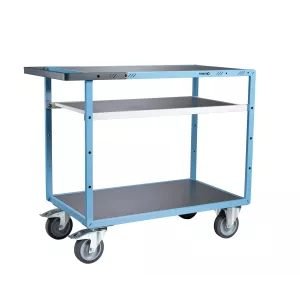 Servantes mécano-soudées 3 plateaux tôle galva 400 kg - FIMM