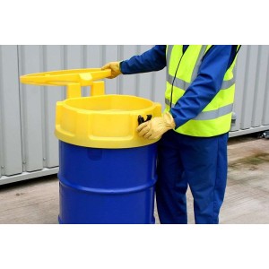 Entonnoir pour fut 220 litres jaune avec couvercle