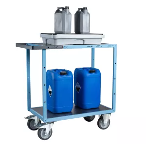 Servantes mécano-soudées 2 plateaux tôle galva 400 kg