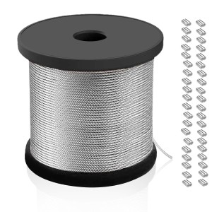 Câble inox 2 mm gaine PVC - 40 mètres avec manchons