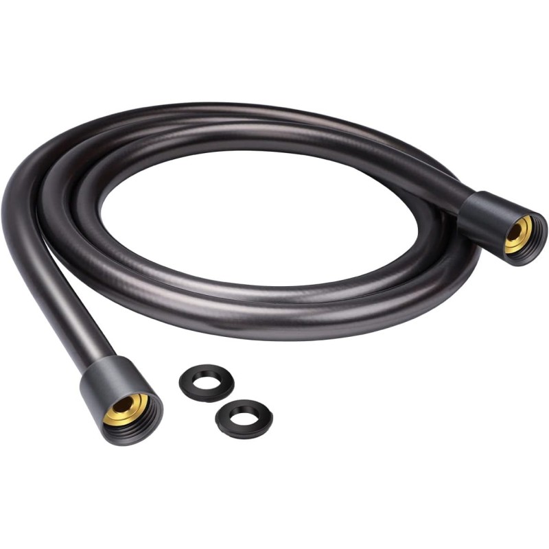Flexible de douche noir 160 cm avec protection anti-torsion Flexible de douche noir 160 cm avec protection anti-torsion