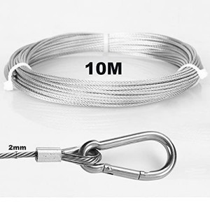 Câble 2mm inox 10M avec lot de 10 manchons et 10 cosses
