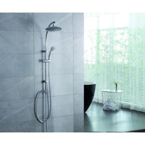 Lot de 2 flexibles en inox chromé 1m et 30 cm pour colonne de douche