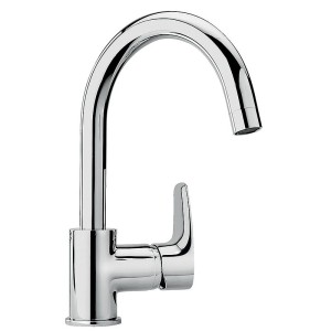 Mitigeur de lavabo chromé bec tube haut avec vidage