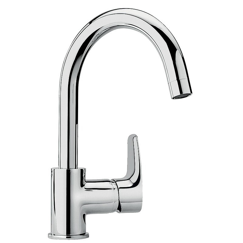 Mitigeur de lavabo chromé bec tube haut avec vidage Mitigeur de lavabo chromé bec tube haut avec vidage