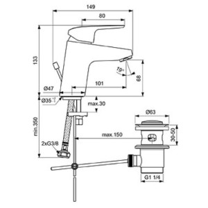 Mitigeur de lavabo Okyris CH2 CH3 - PORCHER