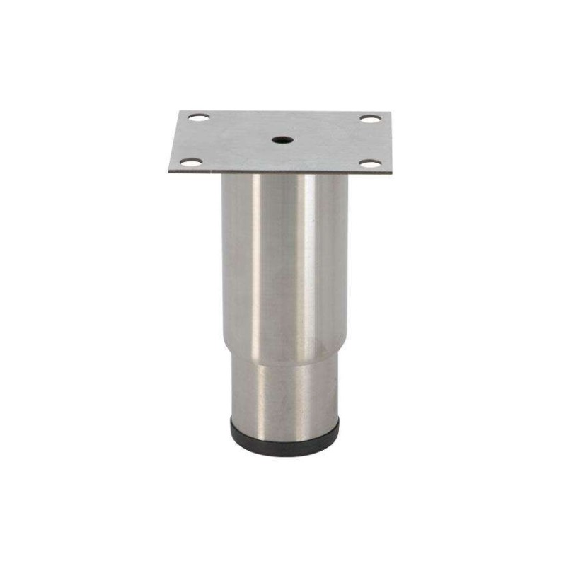 Pied réglable inox 145mm - 100x80mm -ø10mm - plaque inox - semelle synthétique noire Pied réglable inox 145mm - 100x80mm -ø10mm - plaque inox - semelle synthétique noire