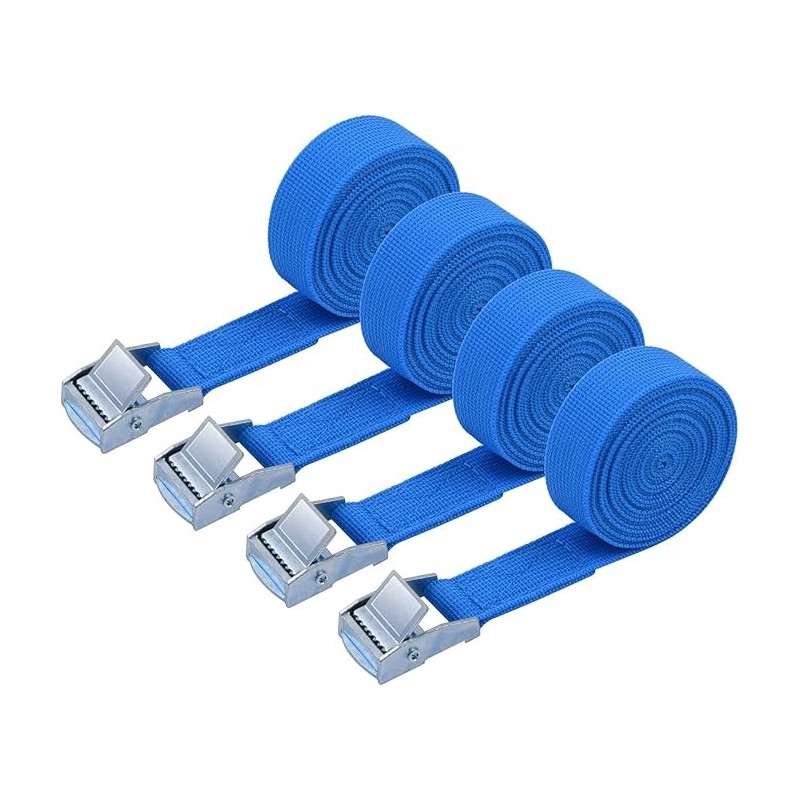 Lot de 4 Sangles d'Arrimage, 2M x 20mm - Bleu Lot de 4 Sangles d'Arrimage, 2M x 20mm - Bleu