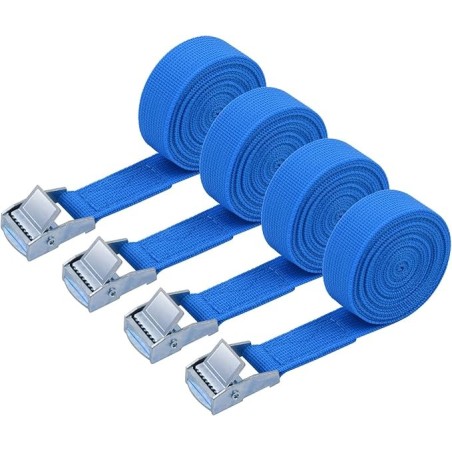Lot de 4 Sangles d'Arrimage, 2M x 20mm - Bleu