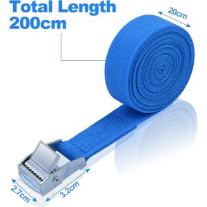 Lot de 4 Sangles d'Arrimage, 2M x 20mm - Bleu