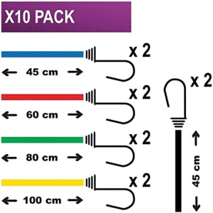 Lot de 10 tendeurs d'arrimage - Crochet Inverse mixte