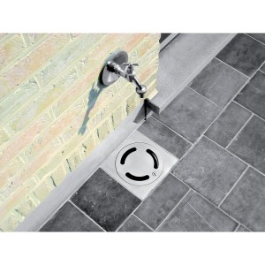 Siphon inoxydable à cloche Netsol 150x150 mm vertical H50 mm V501F - ACO