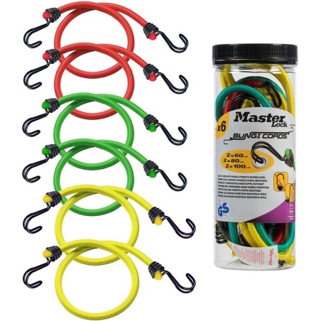 Lot de 6 tendeurs Rouge/Vert/Jaune