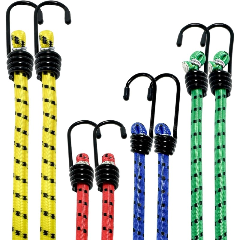 Lot de 8 Tendeurs Elastique avec Crochets Lot de 8 Tendeurs Elastique avec Crochets