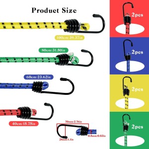 Lot de 8 Tendeurs Elastique avec Crochets