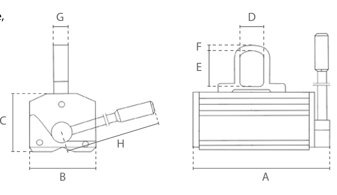 Aimant de levage et le transport de plaques - Blocs ou tuyaux en acier