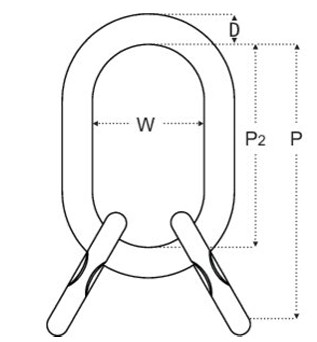 Maille de tête pour élingue 3/4 brins Grade 100.