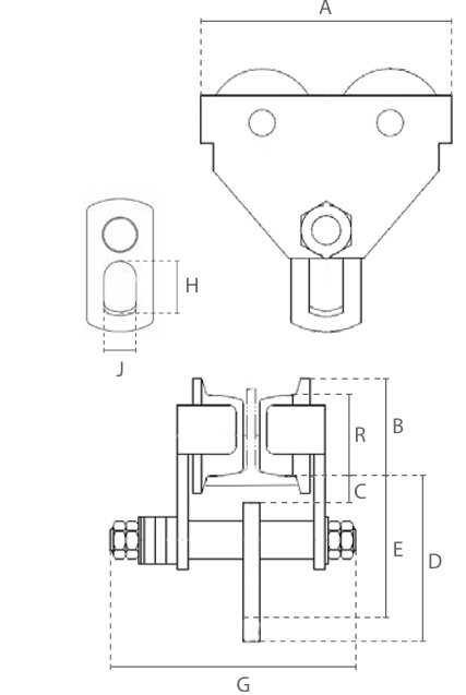 Chariot porte palan cuivre ATEX Zone 1