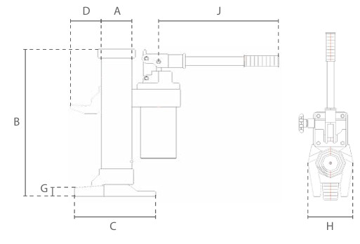 Cric hydraulique avec patte de 5 à 25 Tonnes