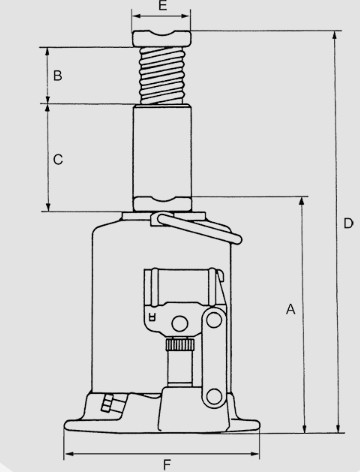 Cric bouteille type A & AT de Weber - 2 à 100 tonnes