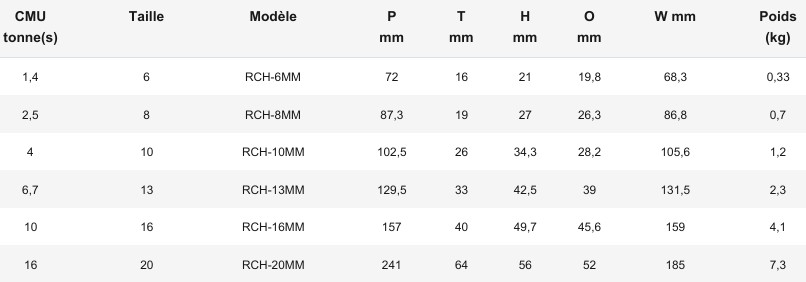 Crochet à chape avec linguet grade 100