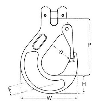 Crochet à chape avec linguet grade 100