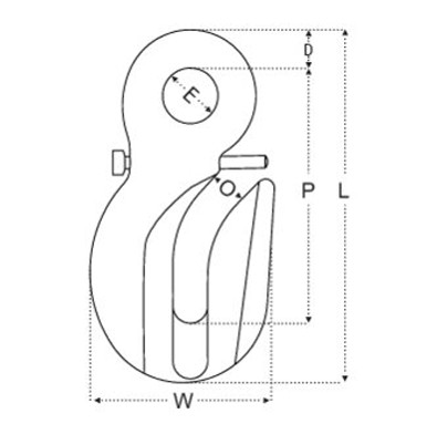 Crochet raccourcisseur à œil avec goupille de sécurité Grade 100.