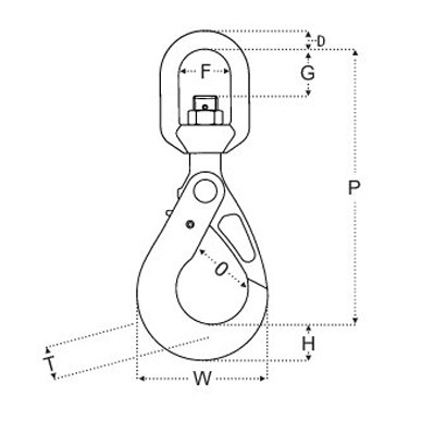 Crochet automatique à émerillon rotatif sous charge Grade 100