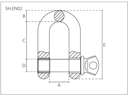 Manilles droites avec boulon à visser de 1 à 35 T