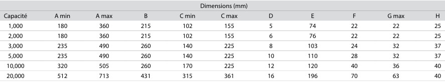 Pince à poutre de 1 à 20 tonnes