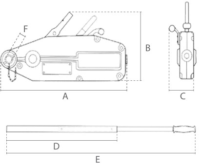 Tireur à câble avec boîtier en aluminium