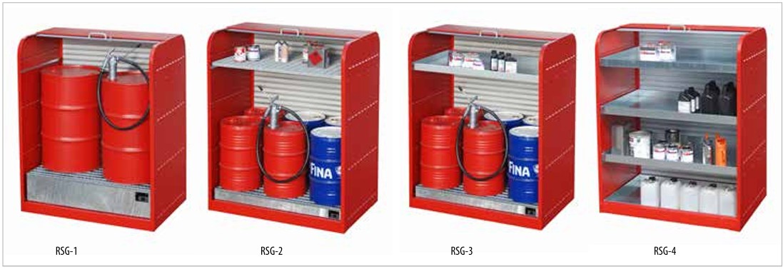 Armoire de stockage de fûts à 60 et 200 litres et  petits récipients - Bauer