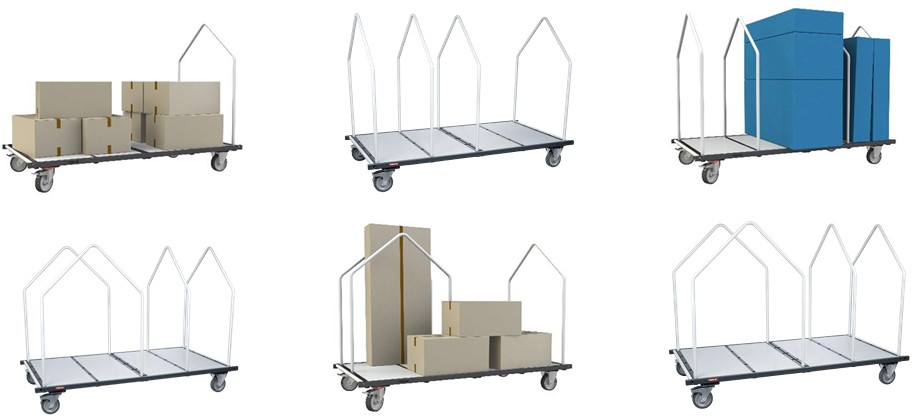 Chariot modulaire tube 4 ridelles 1960 x 1000 mm