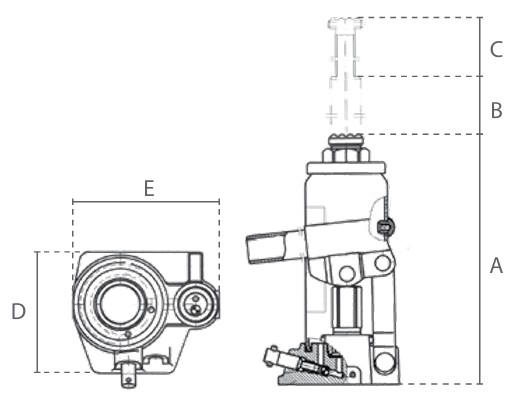 Cric hydraulique de 2 à 50 tonnes professionnel