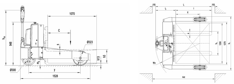 Transpalette électrique tout terrain 1500 kg